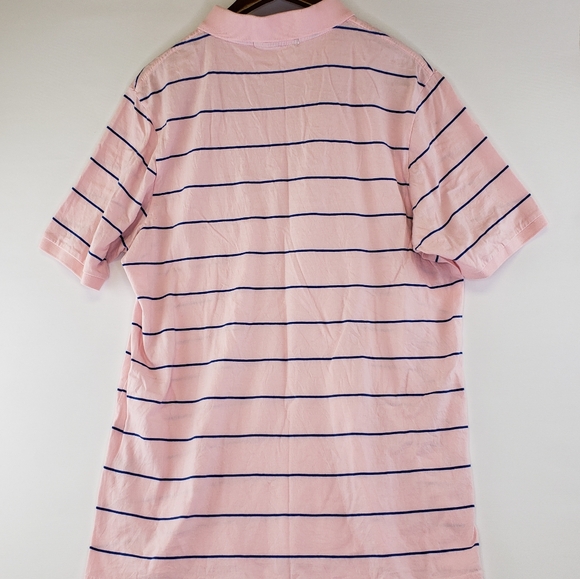 Criquet Mens XL Extra Large Pink & Blue Short Sleeve Polo Shirt Organic Cotton - Picture 6 of 10